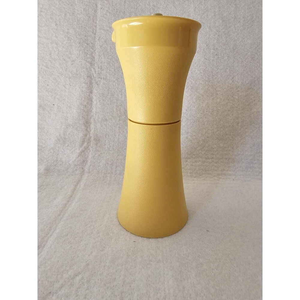 Vintage Harvest Yellow Tupperware Oil /Vinegar Cruet Push Button Top 7" Made USA